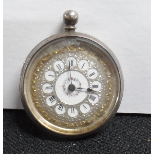 43 - Antique silver ladies Swiss pocket watch