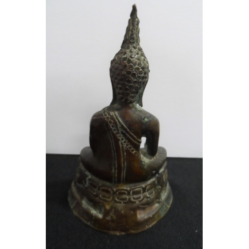 283 - Antique, bronze Buddha, calling earth to witness, 

19cm tall           685 grams