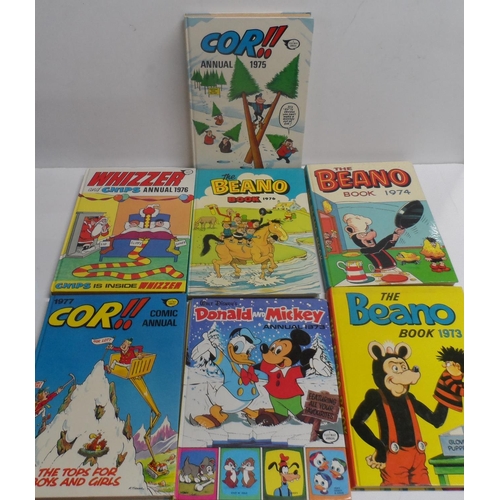 304 - Six hardback comic book annuals from the 1970's including Beano etc (6)