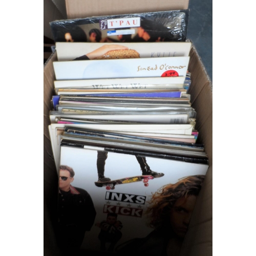 322 - Large collection of 1970s and 1980s LPs to include Elvis, Rolling Stones, INXS & Bowie together with... 