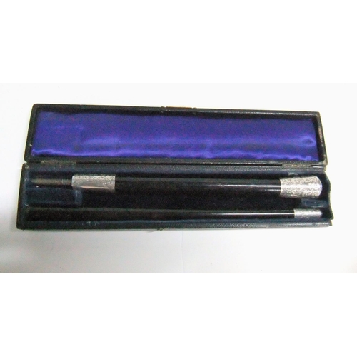 6 - Silver mounted conductors baton with fitted case