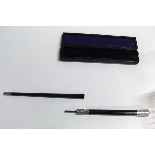 6 - Silver mounted conductors baton with fitted case