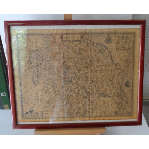 197 - Framed antique map of Yorkshire,

40 x 50 cm