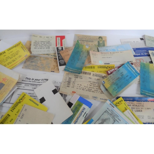 203 - Huge collection of sporting event and music concert tickets including multiple Rod Stwart, James Tay... 