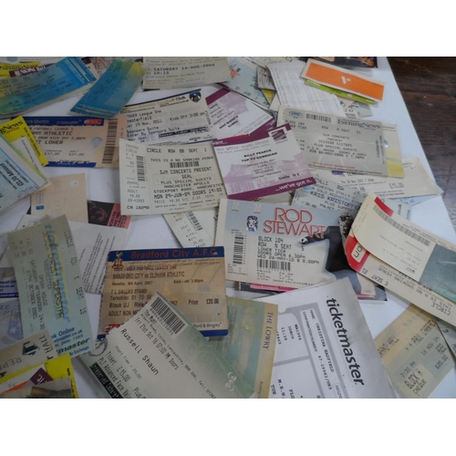 203 - Huge collection of sporting event and music concert tickets including multiple Rod Stwart, James Tay... 