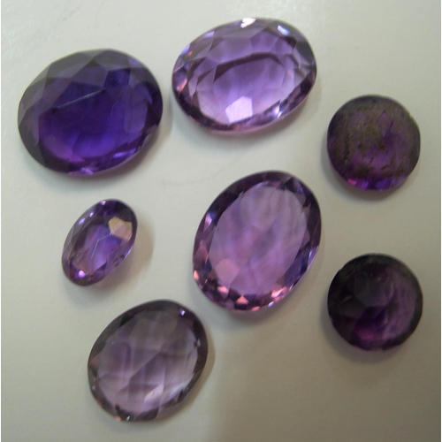 38 - Collection of tested but uncertified Amethyst & similar amethyst type stones, 

Approx total weight ... 