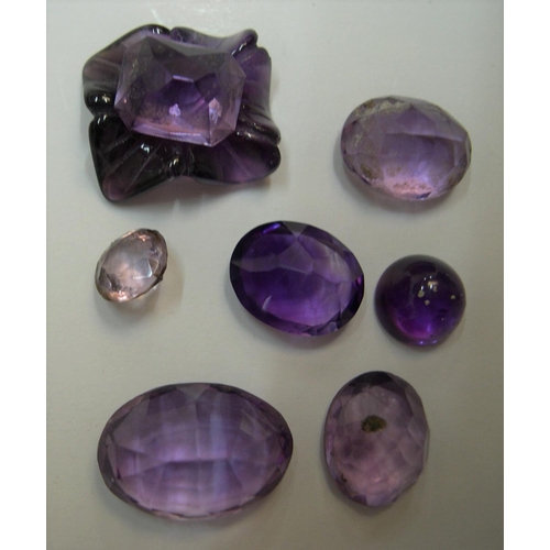 38 - Collection of tested but uncertified Amethyst & similar amethyst type stones, 

Approx total weight ... 