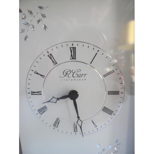 266 - 1991 silver fronted mantle clock by R Carr