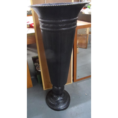 328 - Modern painted black, oversized urn planter,

102 cm