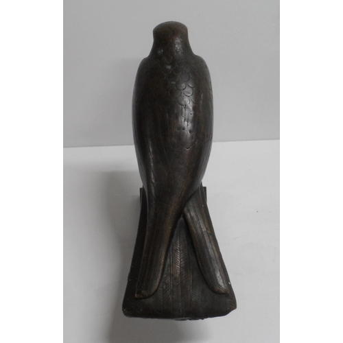 275A - Late 20thC Bronze Egyptian Horus Falcon signed MMA for the Metropolitan Museum of art

approx 33cm l... 