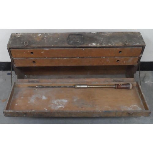 621 - Two vintage wooden toolboxes (2)