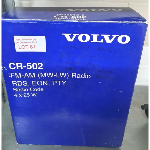 81 - Boxed vintage Volvo car radio-502