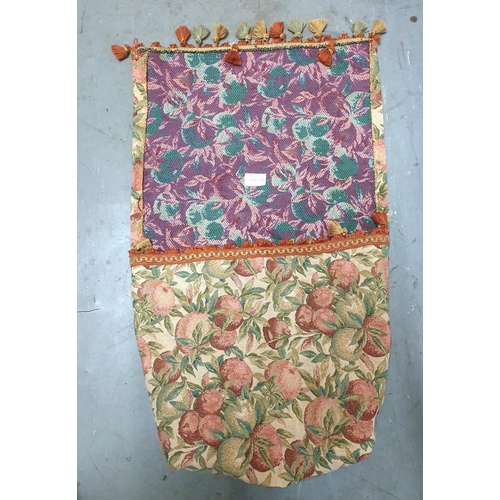 112 - Large machine embroidered storage pouch with fruit decoration