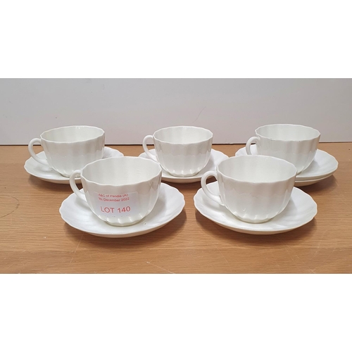 140 - Five Royal Doulton porcelain cups and saucers (5)