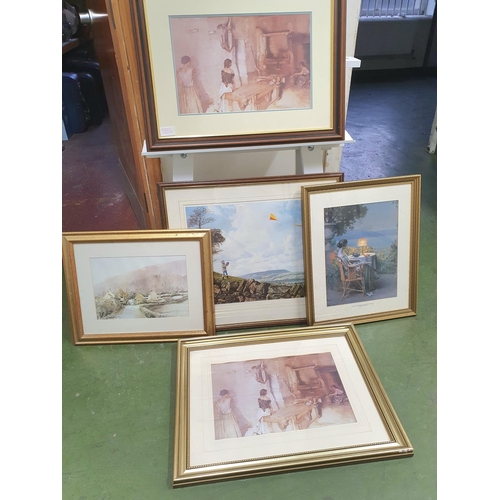 170 - Collection of framed prints including Russell Flint examples