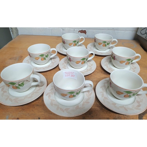 247 - Eight Brambles of Debenhams tea cups with saucers (8)