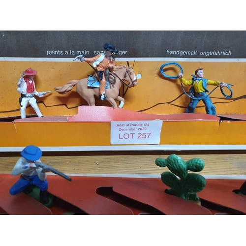 257 - Small collection of unused vintage cowboy toy figures