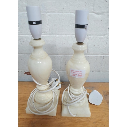 289 - Pair of small Onyx table lamps (2)