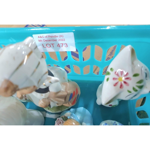 473 - Collection of good quality small ceramic figurines including Goebel etc (Qty)

Plastic basket not in... 