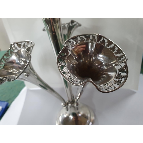 615 - Birmingham hallmarked silver epergne, marks partially rubbed,

247.7 grams with weighted base