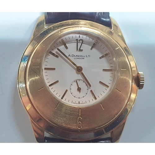 697 - DUNHILL X-CENTRIC 18K YELLOW GOLD WATCH LIMITED EDITION (96/250) BOX AND PAPERS,

Fully hallmarked, ... 