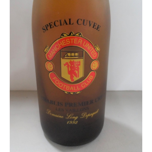 728 - RARE bottle of 1992 special cuvee, Les Vaillons Chablis bottled in special Manchester United bottles... 