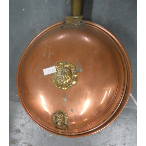 730 - Antique copper pan bedwarmer