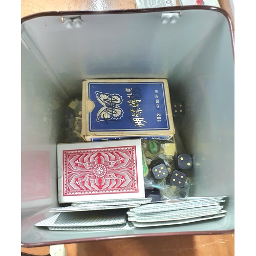 762 - Tin box full of differing packs of playing cards etc (Qty)