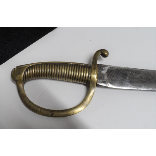 794 - Antique brass handled short bladed sabre