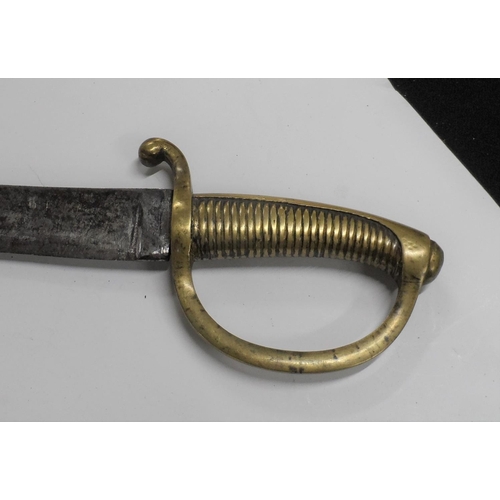 794 - Antique brass handled short bladed sabre