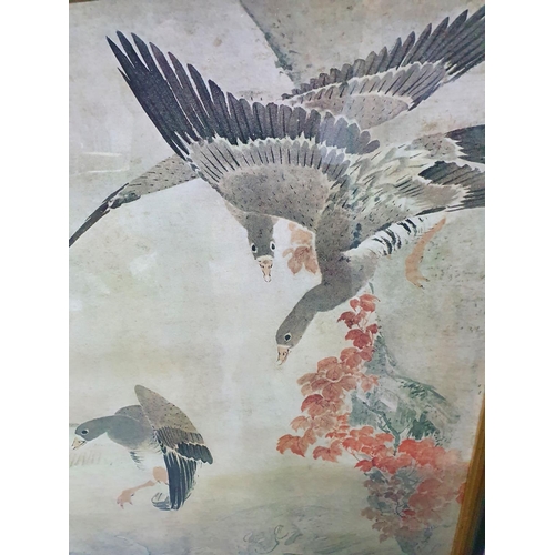 814 - Large, well framed Japanese Duck print