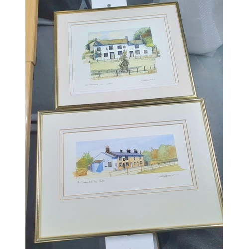 872 - 2 Geoffrey Cowton (Bradford 20th century) watercolours, pub studies, both framed (2)