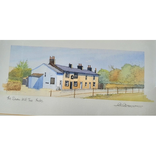 872 - 2 Geoffrey Cowton (Bradford 20th century) watercolours, pub studies, both framed (2)