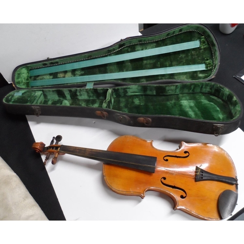 981 - Old Hopf violin together with its hard carry case