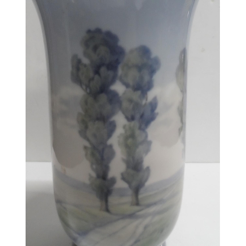 1054 - Bing & Grondahl (Denmark) marked 8789-504, porcelain vase with country decoration,

25 cm tall