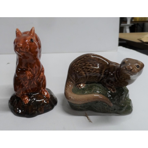 1065 - 5 small 1980s Beswick whiskey miniatures, 3 containing whiskey (5)