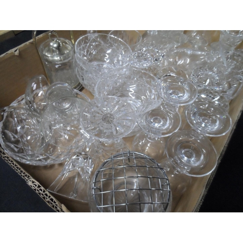 1115 - Box full of cut-glass glasses including older examples (Qty)