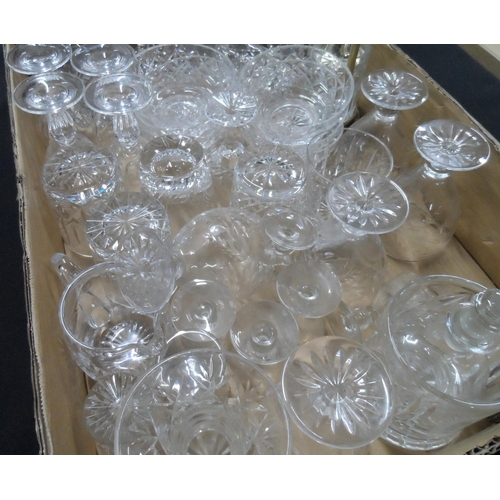 1115 - Box full of cut-glass glasses including older examples (Qty)