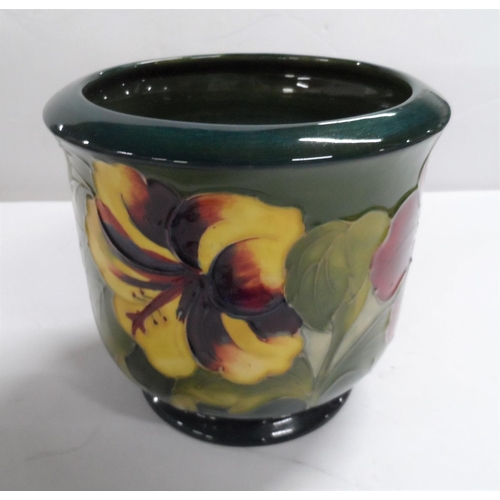 1133 - VINTAGE MOORCROFT 'HIBISCUS' PATTERN PLANT POT