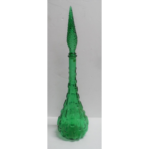 1140 - EMPOLI (Italy) GREEN GENIE BOTTLE DECANTER,

Approx 60 cm tall