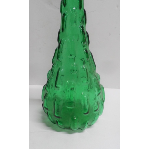 1140 - EMPOLI (Italy) GREEN GENIE BOTTLE DECANTER,

Approx 60 cm tall