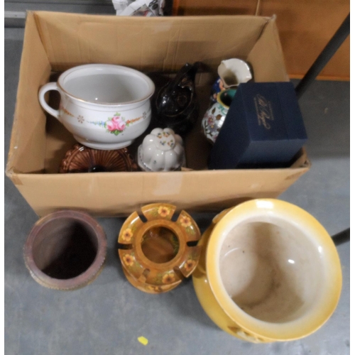 1142 - Collection of various early 20thC and antique ceramics together with a champagne box (Qty)