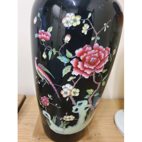 1197 - Two large Victorian vases, one hand-painted (both a/f)