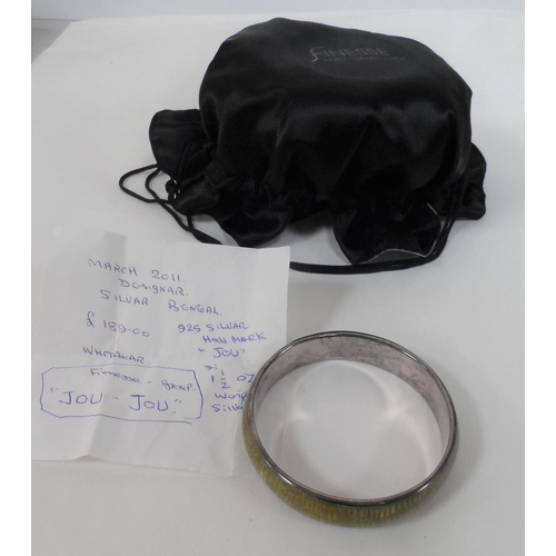 31 - Stunning ladies 925 silver and enamelled ladies bangle by Silvar Bengal, cost £189