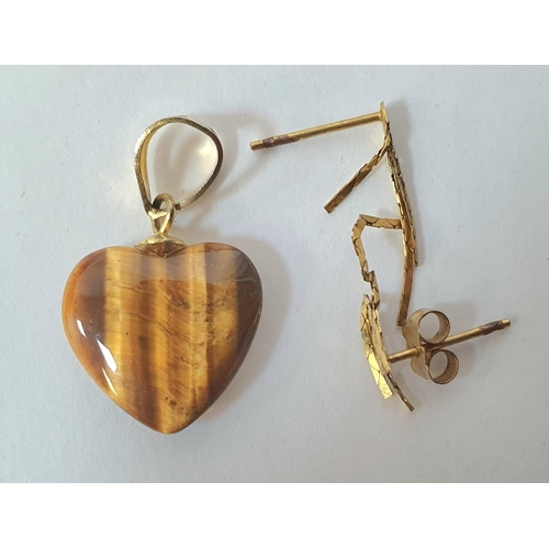 35 - Four unmarked Indian gold charms together with a pair of unmarked gold coloured earrings (6 grams) t... 