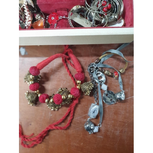 52 - Jewellery box and contents (Qty)