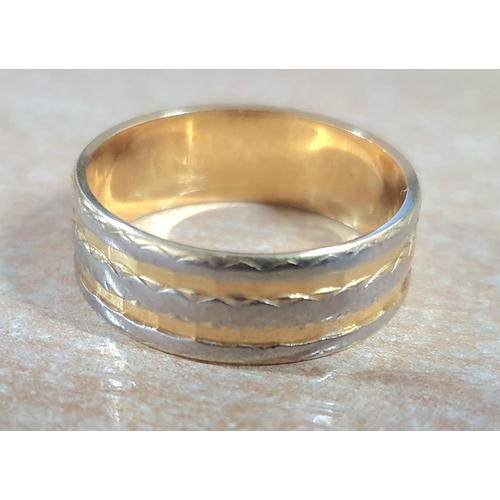 88 - 18ct yellow and white gold ring,

5 grams         size O