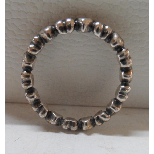 102 - Two silver Pandora rings with one Pandora presentation box (2)