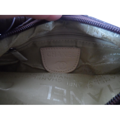 118 - Chanel brown leather handbag
