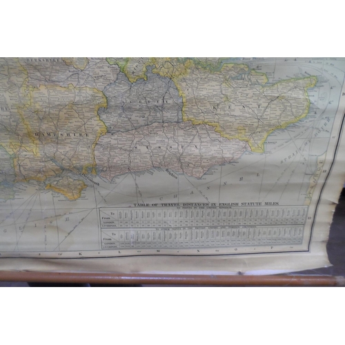 152 - Vintage, large, mid 20thC wall hanging school map of Britain